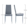 thumbnail image 5 of Dining Chair Set of 2, ROZHOME Modern Kitchen Chairs PU Side Chairs with Metal Legs and Frame(Gray), 5 of 7
