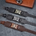 thumbnail image 5 of Viking Leather Bracelet, Nordic Leather Cuff with Rune, Thor's Hammer with Celtic Knot and Wolf Fenrir, 5 of 6