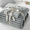 thumbnail image 5 of Regency Heights King/Cal King Fluffy Ribbed Plush Comforter Set 3-Piece Bedding Set Grey Ombre, 5 of 9