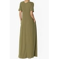 thumbnail image 2 of TheMogan Women's S~3X Soft Jersey Oversized V-Neck Short Sleeve Maxi Dress W Pocket, 2 of 6