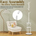 thumbnail image 6 of VECELO Freestanding Coat Rack, Rotating Base With 6 Hooks, Entryway Hanger Stand for Bedroom, Entryway, Living Room, White, 6 of 15