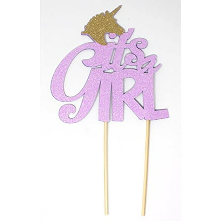 All About Details Unicorn Theme It S A Girl Cake Topper 1pc