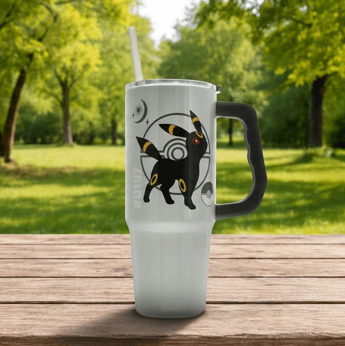 Pokemon Umbreon & Type 30oz Stainless Steel Tumbler with Handle and Straw