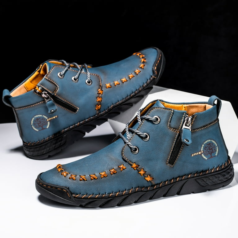 Flyland Men's Casual Leather Fashion Sneakers Ankle Chukka