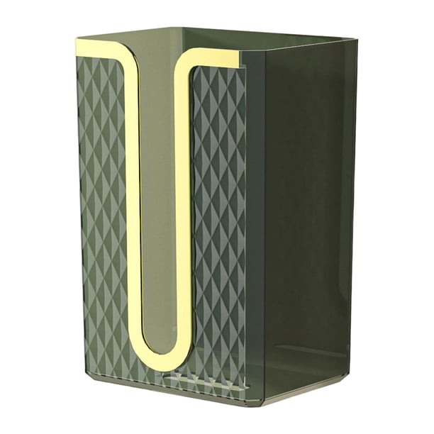 Caja de pañuelos montada en la pared, gran capacidad, a prueba de polvo, decorativa, sin perforaciones, resistente al agua, contenedor de pañuelos Verde Macarena Estuche porta pañuelos
