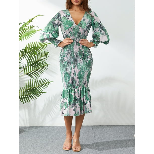 Puff sleeve cocktail dress 2025