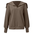 thumbnail image 4 of Vedolay Women's Pullover Sweatshirt Basic Soft & Comfortable Pullover Crewneck Sweatshirt Coffee,XL, 4 of 4