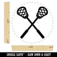 thumbnail image 2 of Crossed Lacrosse Sticks Self-Inking Rubber Stamp Ink Stamper - Pink Ink - Medium 1 Inch, 2 of 7