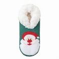 thumbnail image 2 of workcargo Christmas Slipper Socks for Adults - Green Santa Claus Plush Lined, Soft Polyester Festive Holiday Home Slipper Socks, One Size Fits Most Gift,Size Free Size, 2 of 2