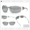 thumbnail image 2 of 90s Styling Rectangular Fem Color Sport Plastic Wrap Around Sunglasses Slate - Grey, 2 of 8