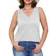 thumbnail image 5 of Womens Tank Tops V Neck Summer Sleeveless Shirts Casual Cotton Loose Tees, 5 of 7