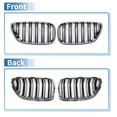 thumbnail image 6 of Unique Bargains No.51137295523 Front Upper Hood Bumper Grille Grill for BMW 2 Series F22 2014-2021 Double Slat 1pair, 6 of 7
