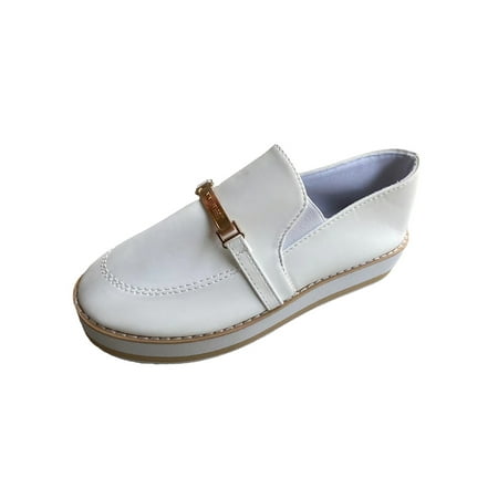 

Eloshman Women s Lightweight Solid Casual Sneakers Outdoor Breathable Slip On Flats Nonslip White 5.5