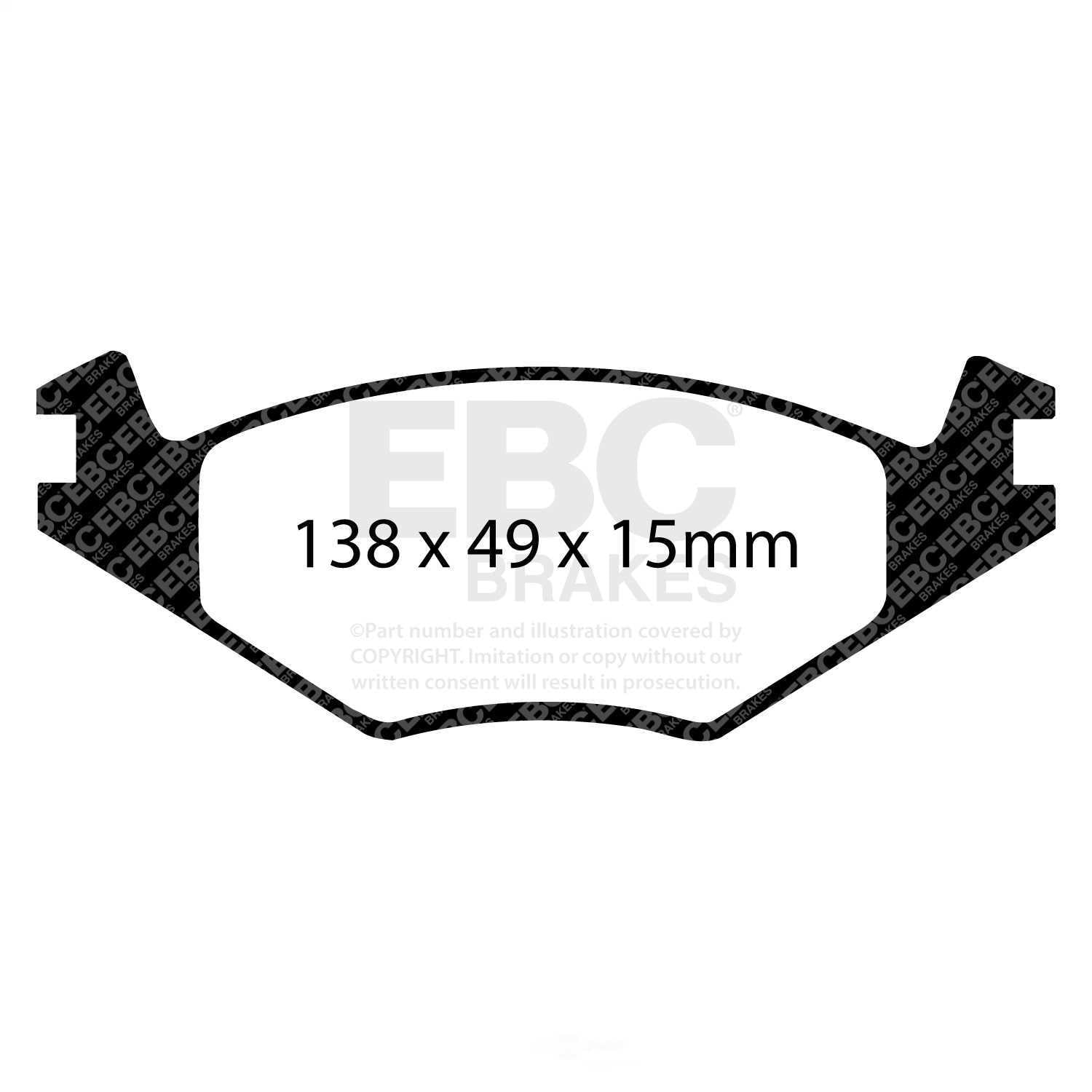 EBC Brakes Redstuff Premium Fast Street Pad For All Engine Sizes Fits select: 1984 VOLKSWAGEN RABBIT, 1986-1993 VOLKSWAGEN CABRIOLET