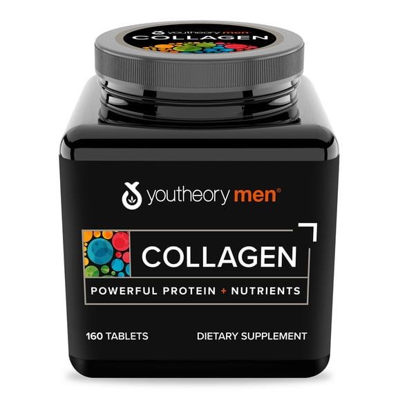 Youtheory Men Collagen Dietary Supplement Hair & Skin Support, 160 Count