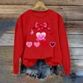 thumbnail image 5 of successthop Crew Neck Sweatshirts Women Valentine Day Bow Print Casual Clothes Long Sleeve Outfits Vacation Tops XL, 5 of 5