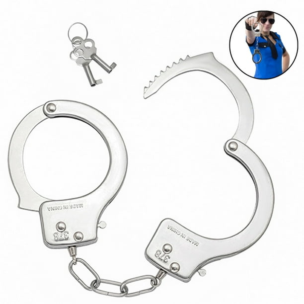 Toy Handcuffs with Keys Metal Handcuffs Costume Accessory Stage Party