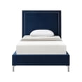 thumbnail image 3 of Tristan Beds Navy Velvet Twin Nailhead Trim, 3 of 7