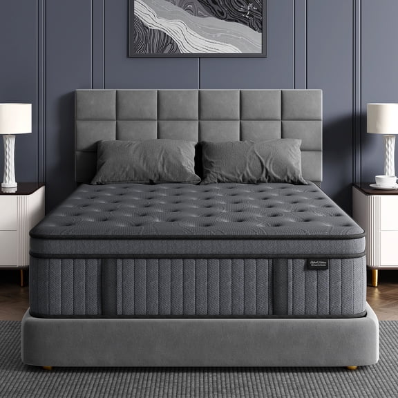 Sweetland 12" Queen Mattress in a Box, Hybrid Memory Foam with Individually Pocketed Coils, Medium Firm Pressure Relief