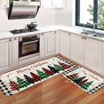 thumbnail image 2 of 2/3pcs Vintage Christmas Kitchen Mat Set, Tree Forest Plaid Design Flannel Non-Slip Mats, Suitable for Bedroom, Living Room, and Entryway, Cozy Holiday Decor, 2 of 15