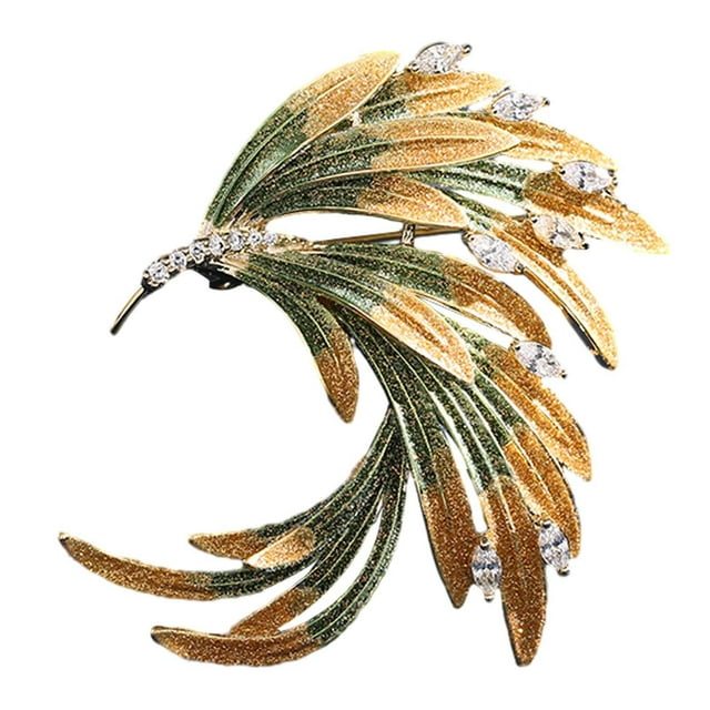 Broche de Fénix para mujer, broche para vestido, broche de fiesta, joyería de moda de estilo chino Amarillo jinwen Broche de mujer