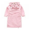 thumbnail image 4 of Toddler Flannel Hooded Robes Sleepwear Kids Cute Animal Cartoon Bathrobe Bath Towel Wrap 1-6Y, 4 of 6
