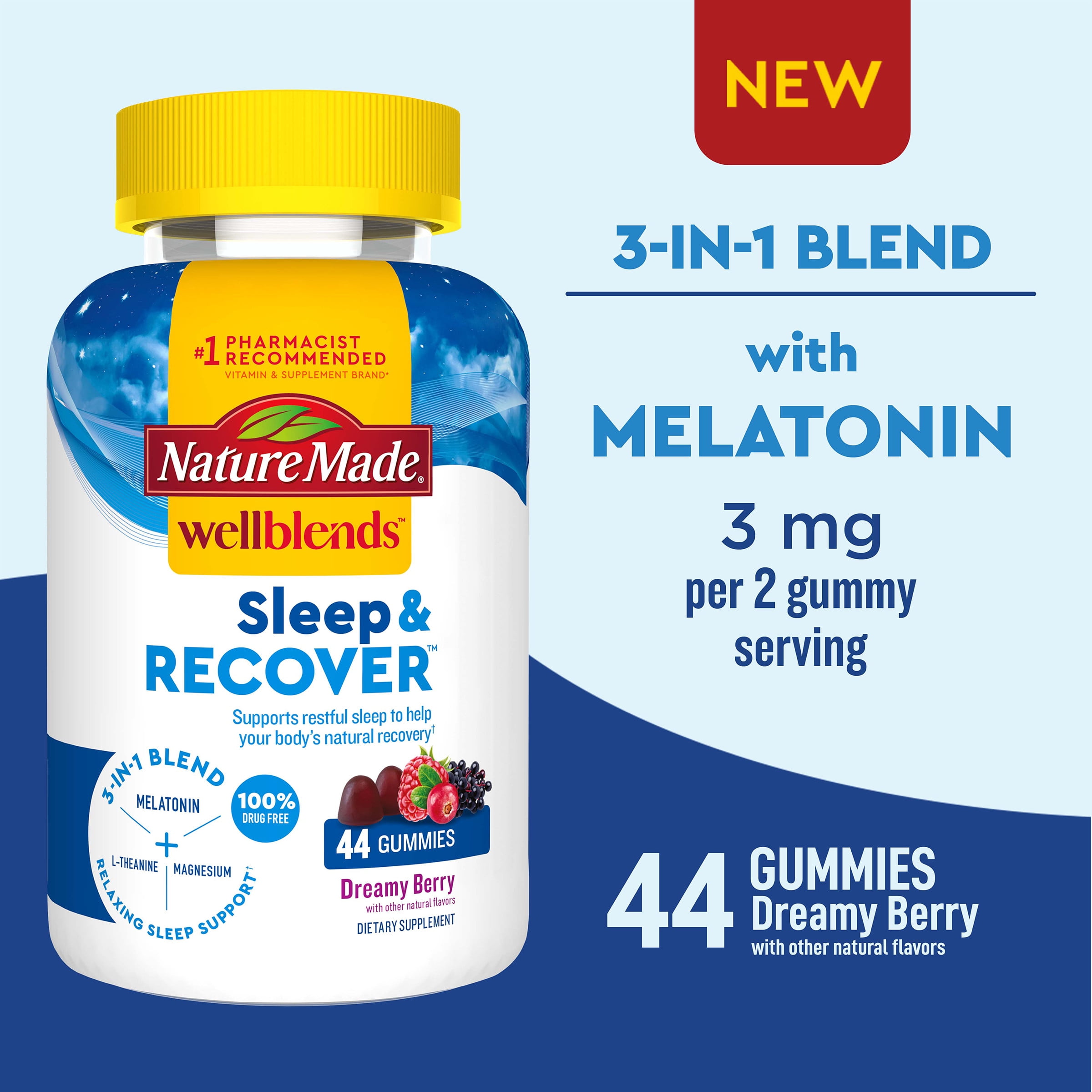 Nature Made Wellblends Sleep & Recover Gummies, Sleep Aid Supplement