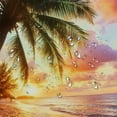 thumbnail image 5 of Patifu Sunset Tropical Beach Palm Trees Shower Curtain Set with Hooks 69"x72, 5 of 7