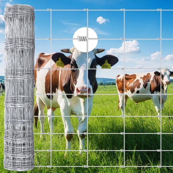 1.8mm Galvanized Welded Wire Fence, 4ft x 164ft (1.2m x 50m) Heavy Duty Metal Wire Mesh, Sturdy Livestock Barrier Netting for Cattle, Sheep, Poultry, Chicken Coop, Garden and Outdoor Animal Enclosure
