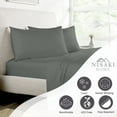 thumbnail image 2 of Nisaki Cotton Twin XL Sheets Set Dark Grey, 100% Long Staple Combed Cotton Sheets with 15 inch Deep Pocket (Dark Grey Bed Sheets Twin XL), 2 of 4