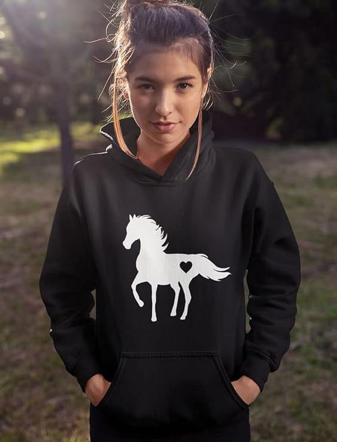 Tstars Women's Horse Lover Hoodie - Ideal Gift for Equestrians - Perfect Winter Birthday Gift for Women who Love Horses - Love Horses Graphic Print - Warm & Cozy Long-Sleeve Top