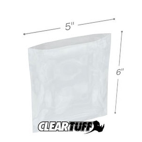 ClearTuff - 5" x 6" 2 Mil Flat Poly Bags - 1000/Case (2 Cases)