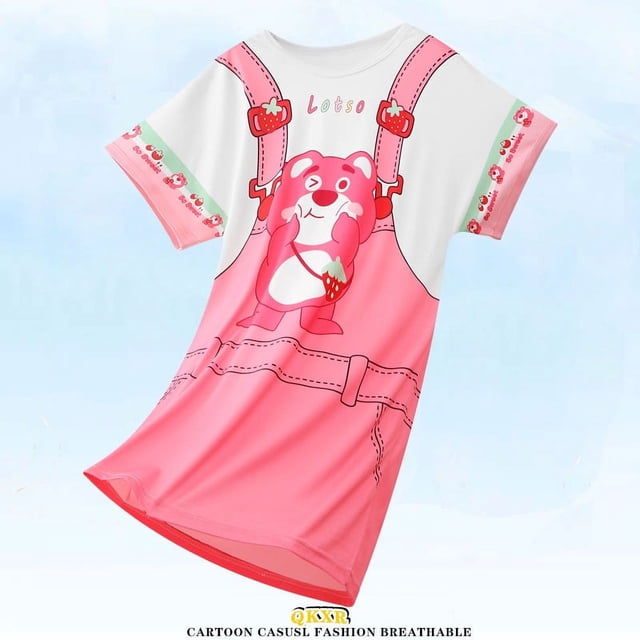 Sanrio-vestido de Hello Kitty para niñas, camisón de dibujos animados de Anime, pijamas de verano, ropa de dormir de manga corta, ropa de casa