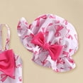 thumbnail image 6 of TOWED22 Girls' One Piece Cute Print Swimwear Cut Out Spaghetti Straps Swimsuit Floral Beach Bathing Suit for Girls Toddler Kids Pink,12-18 M, 6 of 6