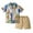 Khaki, variant on Fesfesfes Baby Outfits For Boys Boys' Flower Shirt Summer Holiday Beach Style Short Sleeve Flower Shirt Casual Pants Children's Suit 18-24 Months