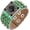 Green, variant on Punk Pu Leather Bracelet Rock Studded Bracelet 70、80s disco Bling Rhinestone Bracelet