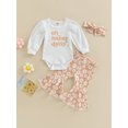 thumbnail image 2 of Canis Newborn Baby Girls Cotton Tops Romper Floral Pants 3Pcs Outfits Set Clothes, 2 of 8