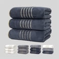 thumbnail image 3 of Bath Towels 3-Piece Large Premium Bath Towels Set- Suitable for Sensitive Skin & Daily Use- Soft, Quick Drying & Highly Absorbent Towels for Bathroom, Gym, Hotel Spa(Black and Blue+Grey), 3 of 8