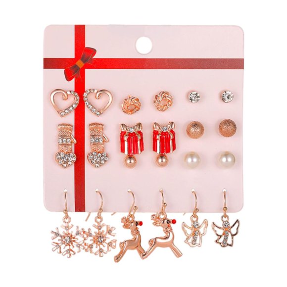 Pendientes de moda Conjunto de regalo de reno de aro para Sunnimix Pendientes de Navidad