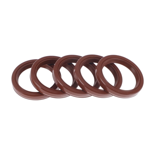 Sello de aceite universal Unique Bargains TC de doble labio con resorte de acero, sello de eje rotativo 28x35x5mm, caucho FKM de alta presión marrón, 5 piezas