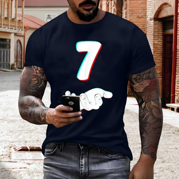 Tops para hombre, blusas y camisas de manga corta con cuello redondo para hombre, jersey informal con cuello redondo estampado para hombre, pantalones cortos deportivos para fitness, blusa de poliéste