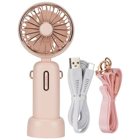 

Handheld Fan 4800mAh Portable Small Mini Foldable Adjustable Desk Fan With Detachable Lanyard for Travel Outdoor IndoorPink