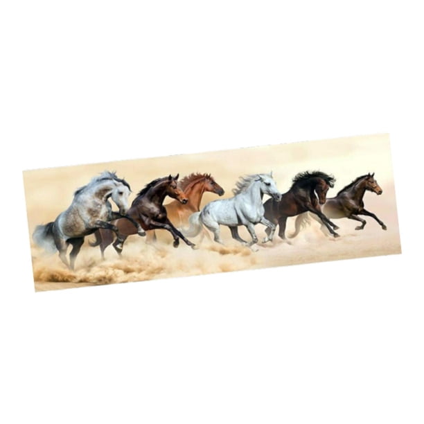 Arte de pared de caballos, retrato de caballo corriendo, pintura, impresión decorativa sin marco 20 x 60 cm
