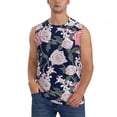 thumbnail image 2 of Goofa Rose Flowers Printed Men's Sleeveless T-Shirt - Athletic Gym Workout Tank Top for Men - Moisture-Wicking, UPF 30+ Quick-Dry Muscle Tee-X-Large, 2 of 8
