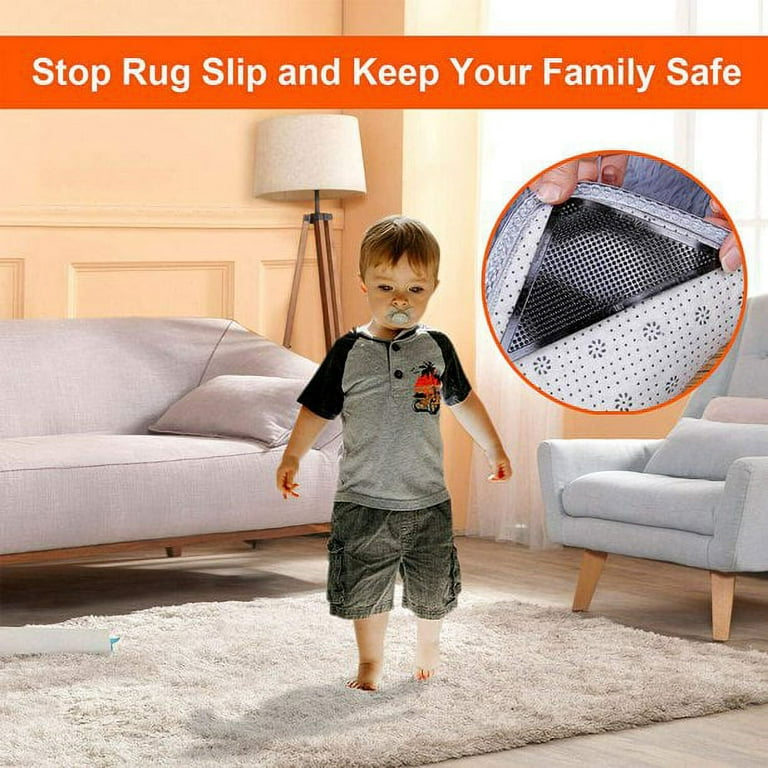 4 X Rug Carpet Mat Grippers Non Slip Anti Skid Reusable Washable