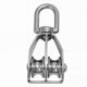 thumbnail image 1 of Single Pulley M15 Steel Wheel Block Heavy Duty Pulley Roller Loading 304 Stainless Silver (Double Pulley M25), 1 of 5
