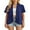 04-Navy Blue, variant on Women’s Summer Cardigans Lightweight Open Front Draped Ruffles Hem Short sleeved thin cardigan with curved edges, elegant, casual, lightweight cardigan Black-XL