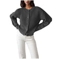 thumbnail image 2 of LOVZFMLL Cardigan pour Femmes Mode Cardigan Décontracté à Manches Longues Uni pour Dames à Boutons Chandail Blouse, 2 of 4