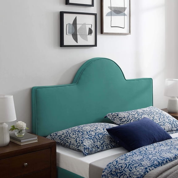 Pemberly Row King/California King Performance Velvet Headboard in Teal Green