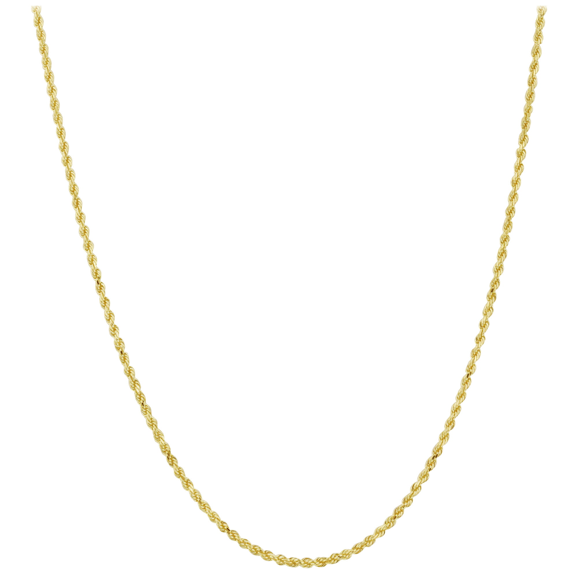 18 in Length 14 kt Yellow Gold 14k 1.5mm Diamond-Cut Extra-Light Rope Chain